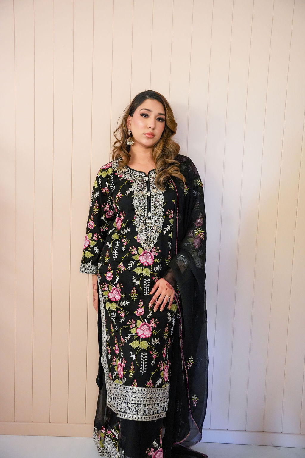 Floral Majesty embroidered chiffon