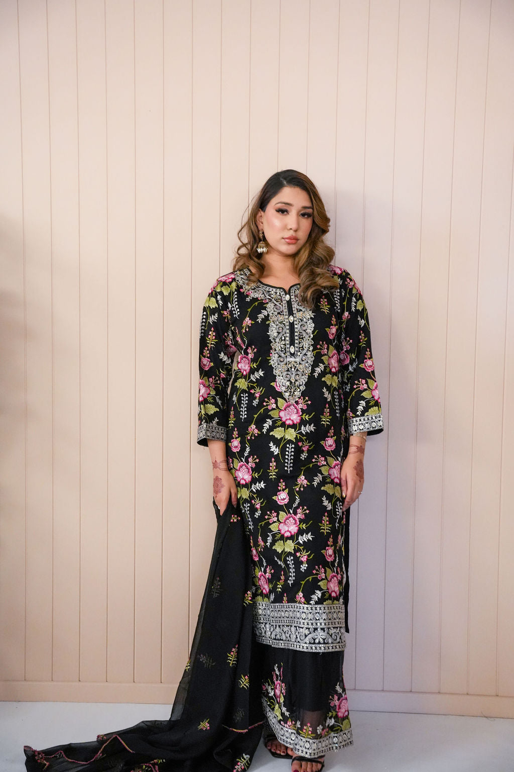 Floral Majesty embroidered chiffon