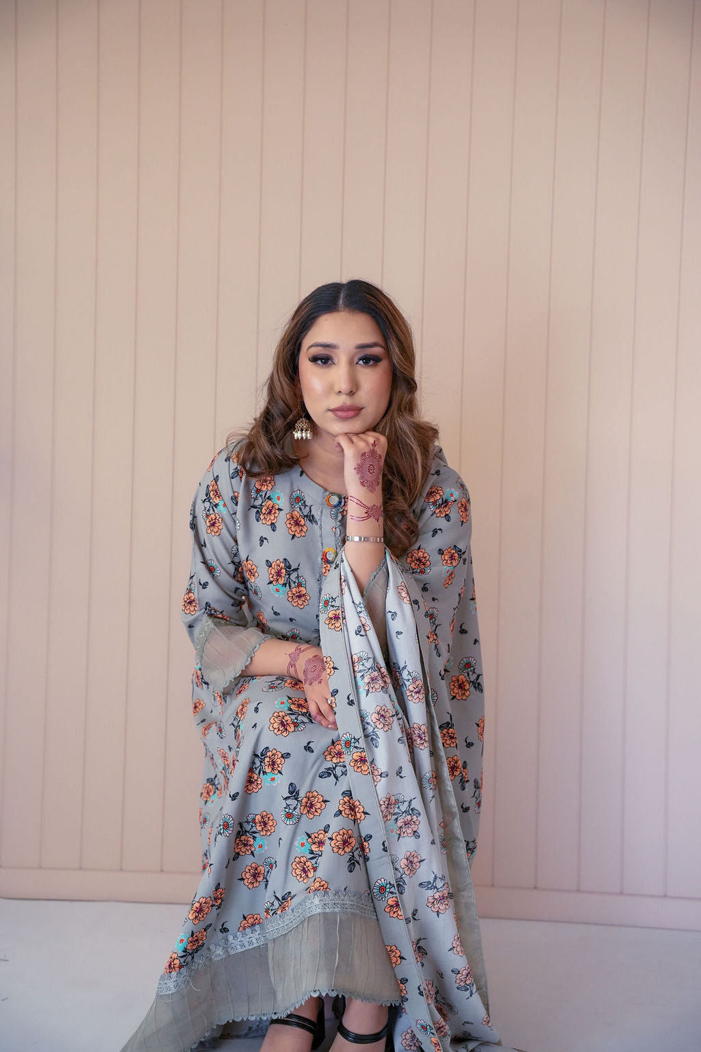 Autumn Grace - Printed Linen suit