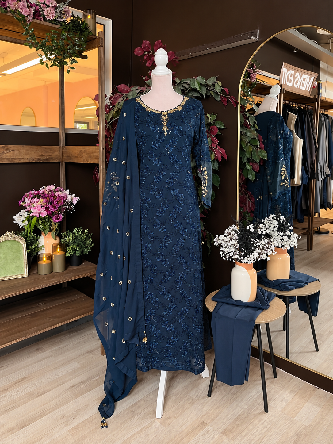 Dark Indigo Élan Embroidered Suit