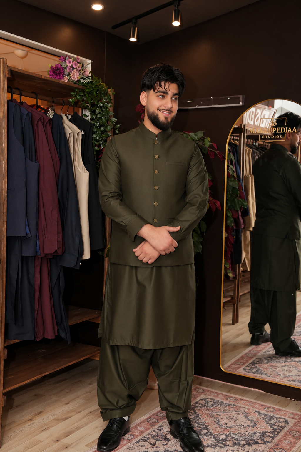 Royal Olive – 3 Piece Waistcoat Suit