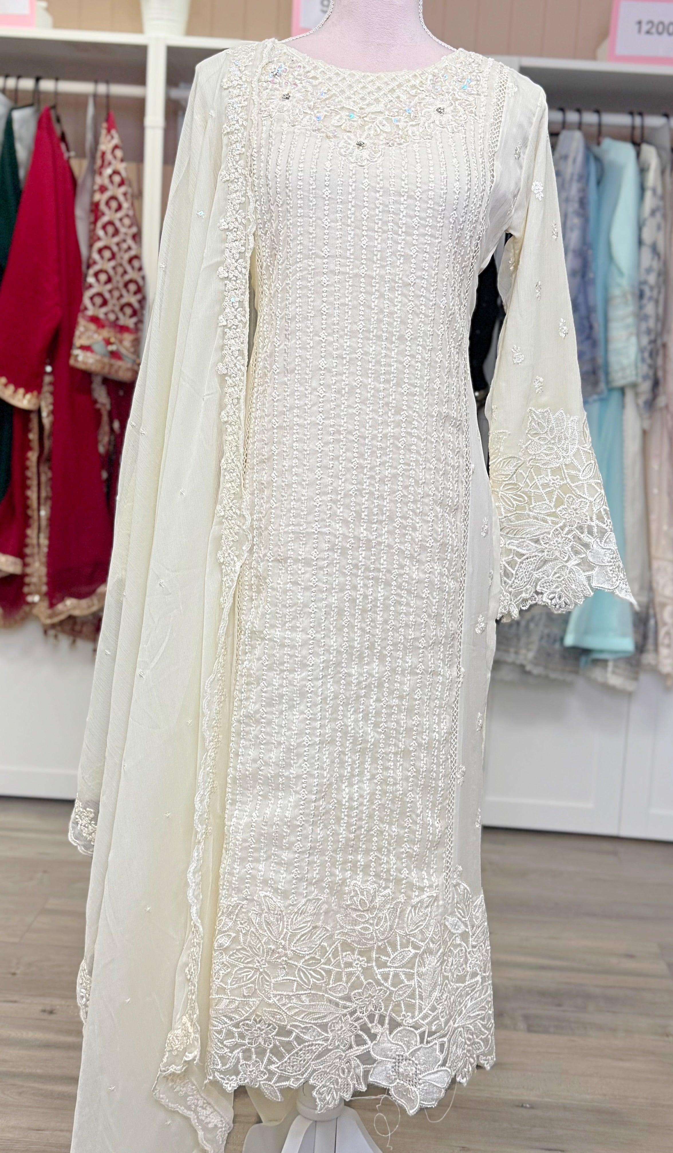 Ivory Grace Chiffon Dress