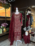 Ruby Ember Embroidered Dress