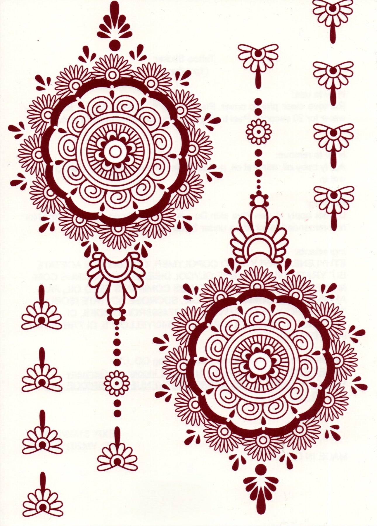 Henna Sticker - 2 sider