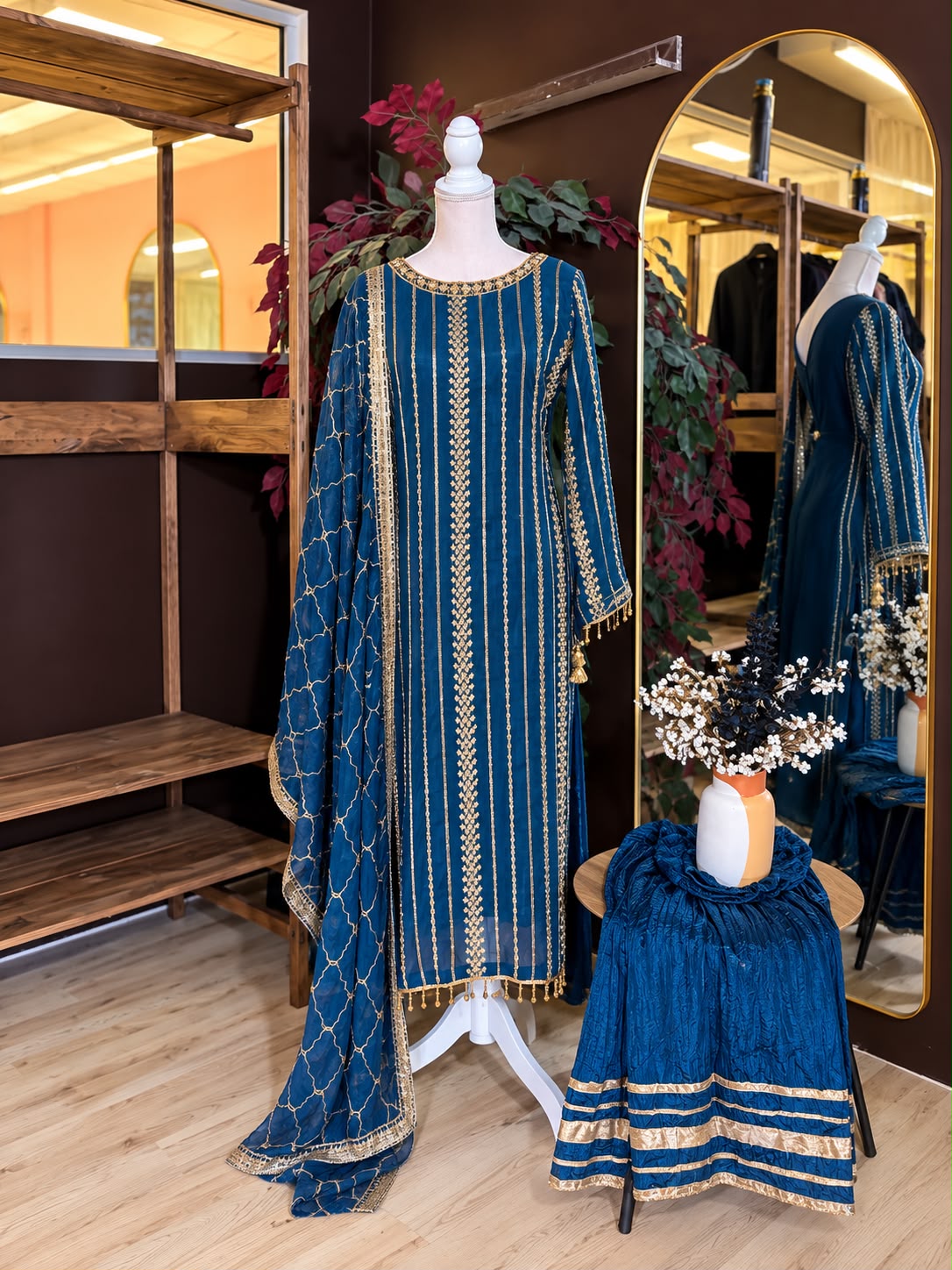 Dark Indigo Royal Gharara