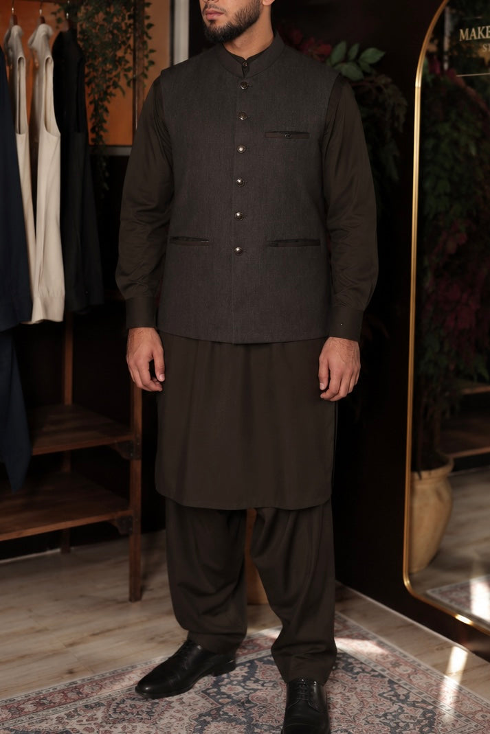 Royal Espresso – 3 Piece Waistcoat Suit