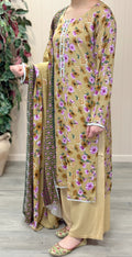 Golden Meadow Printed Linen Suit