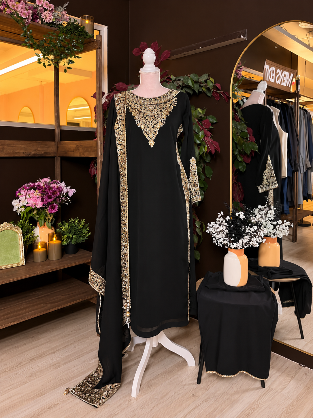 Midnight Majesty Chiffon Suit