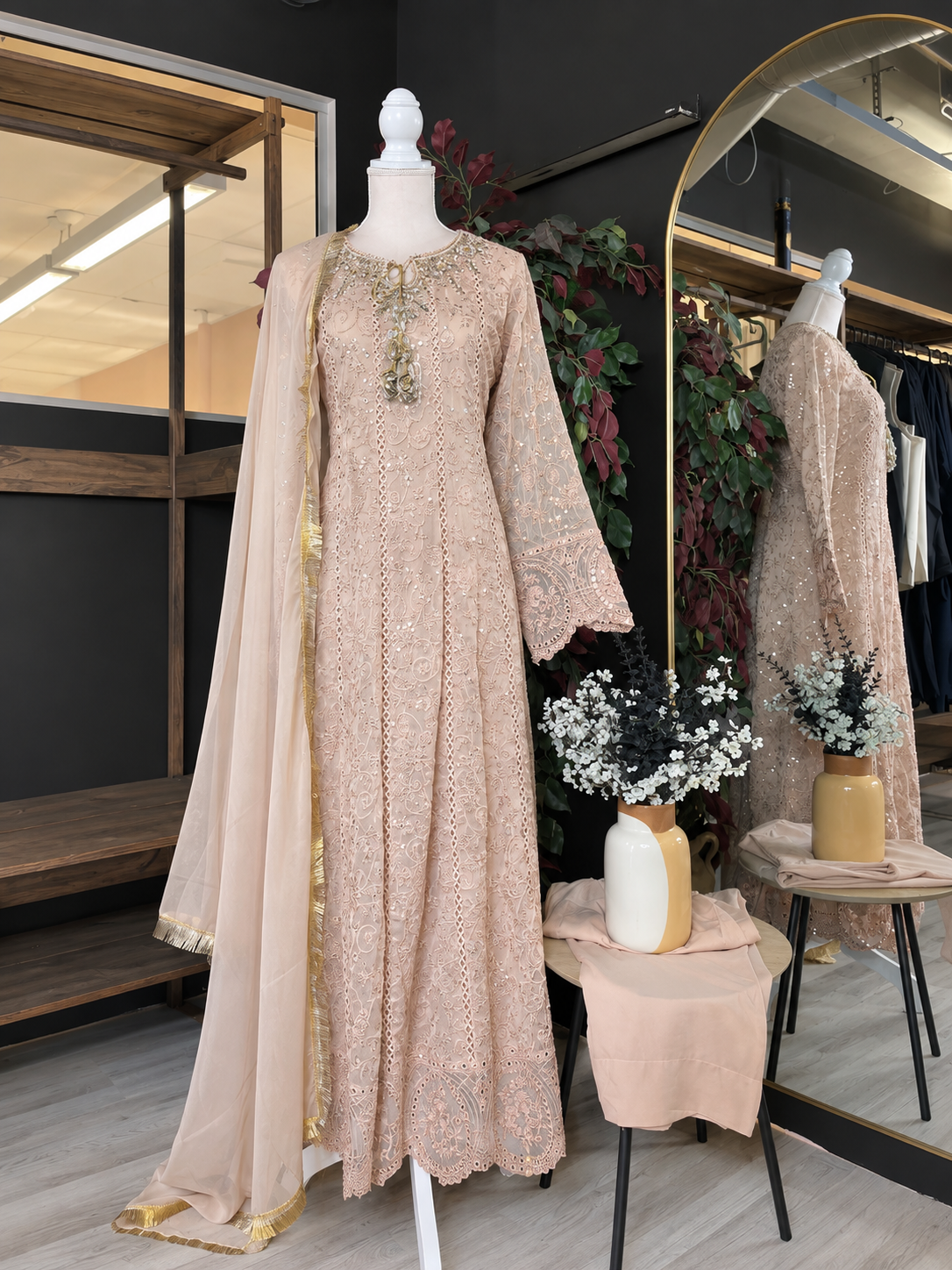 Blush Gold Chiffon