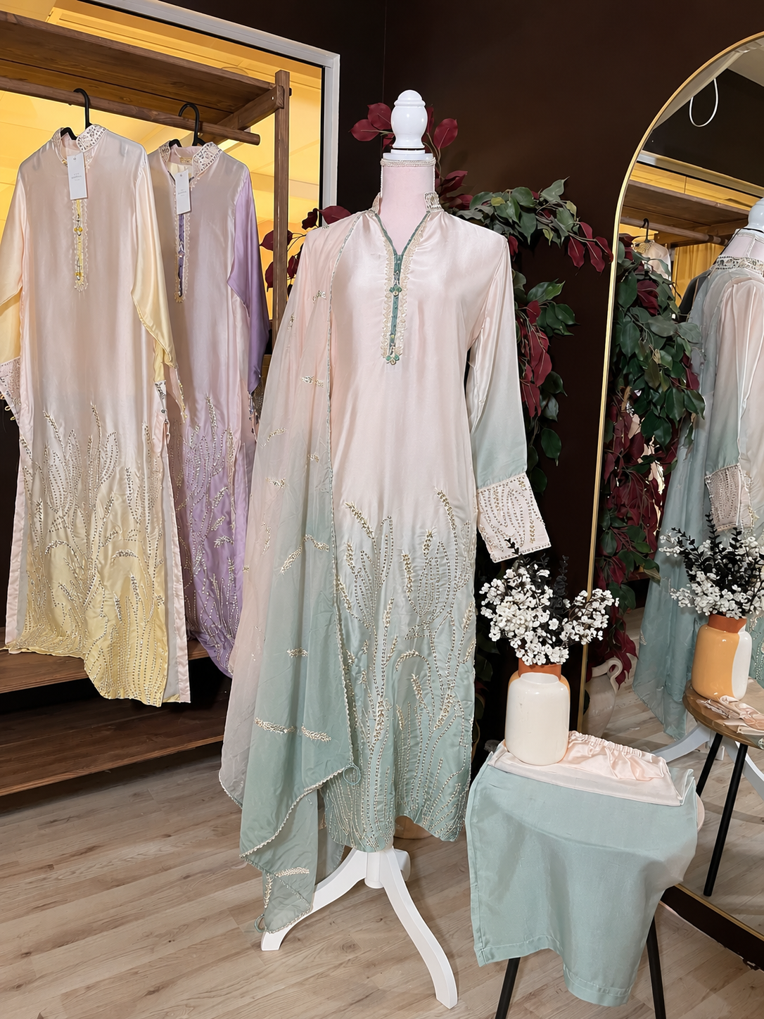 Sage Serenity Silk Suit