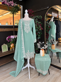 Seafoam Serenity Embroidered Suit