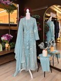 Blue Jharokha Formal Suit