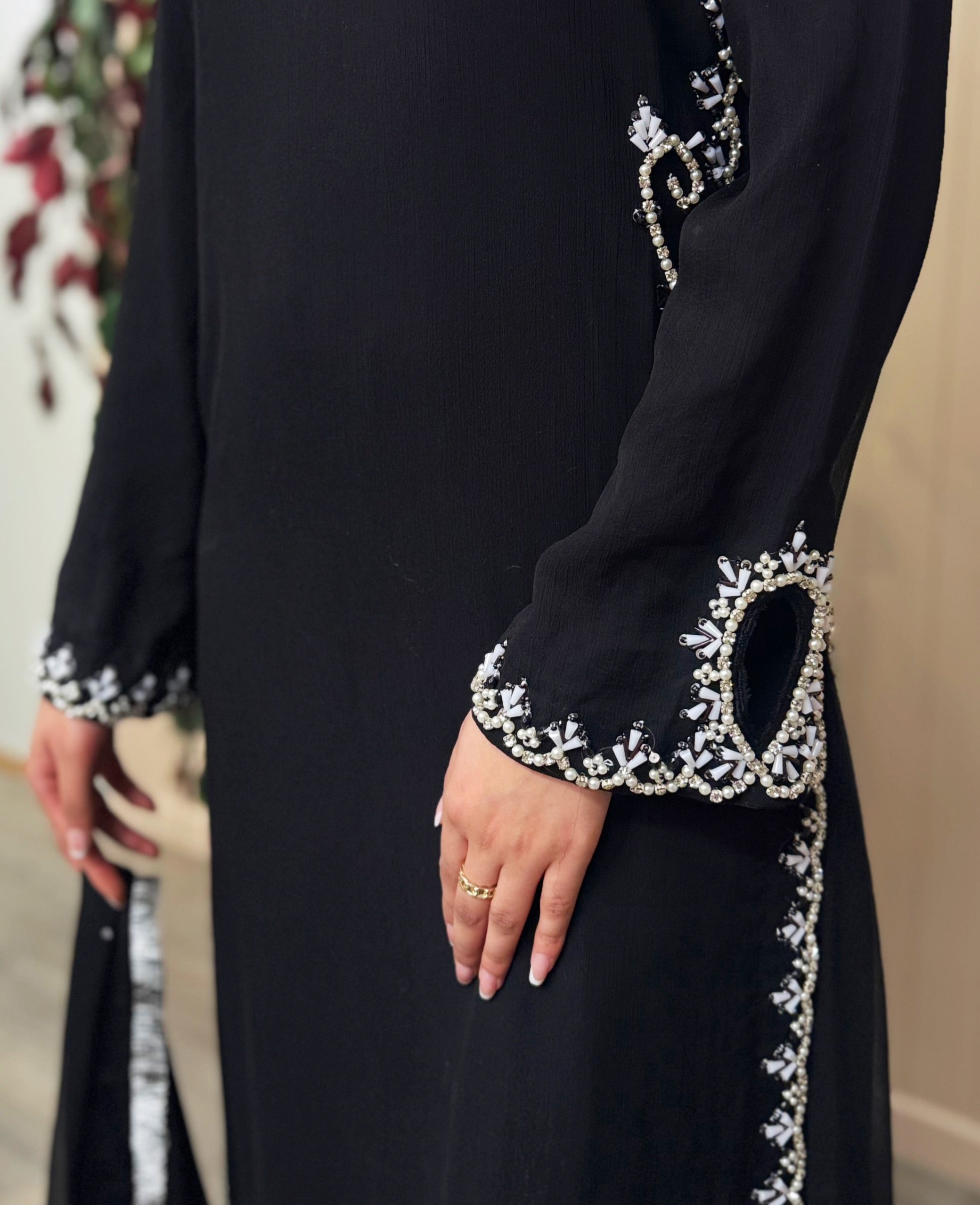 Midnight Noir Chiffon Suit