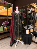 Midnight Burgundy Chiffon Suit