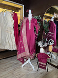 Magenta Royal Raw Silk Suit