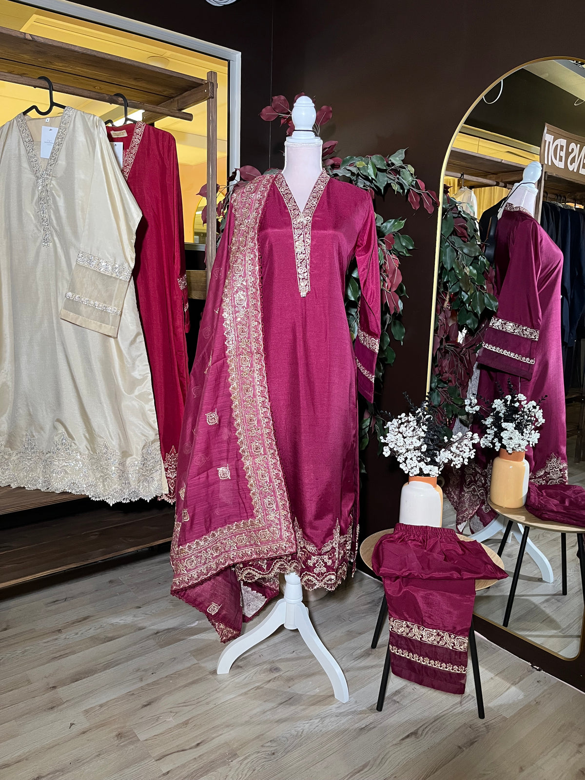 Magenta Royal Raw Silk Suit