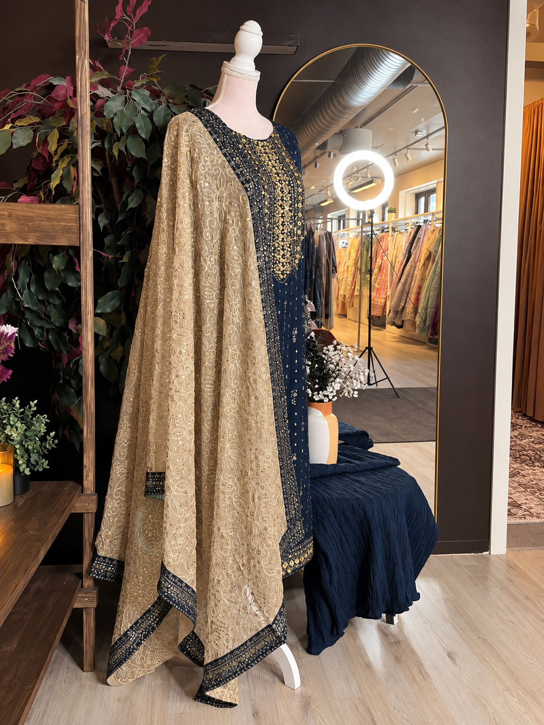 Sapphire Dusk Embroidered Suit