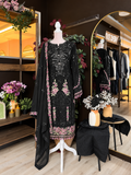 Noir Rosaline Embroidered Dress