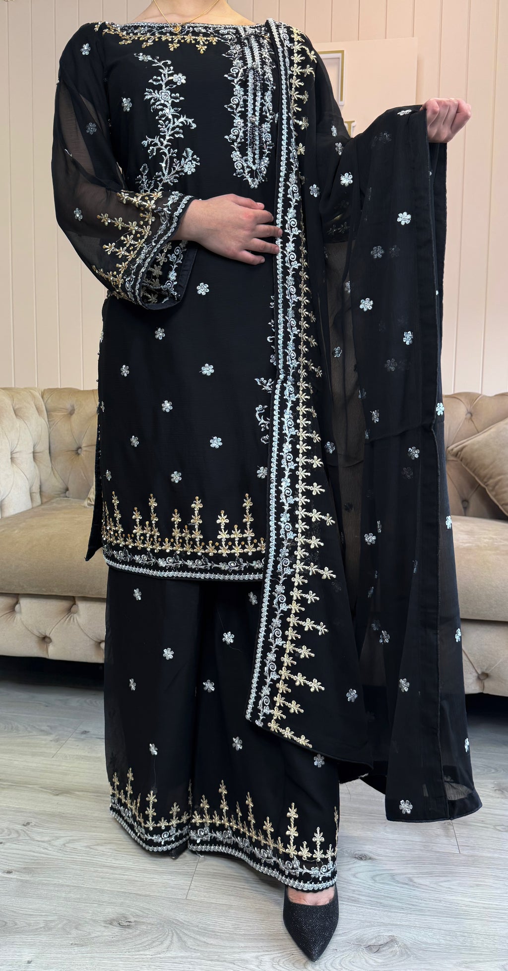 Embroidered Chiffon 3 pcs - 1402