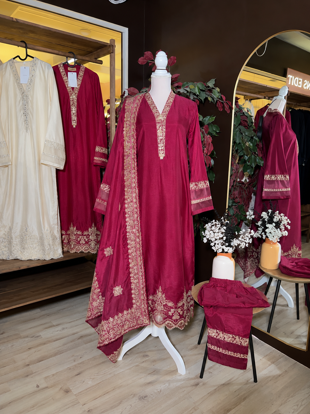 Ruby Royale Raw Silk Suit