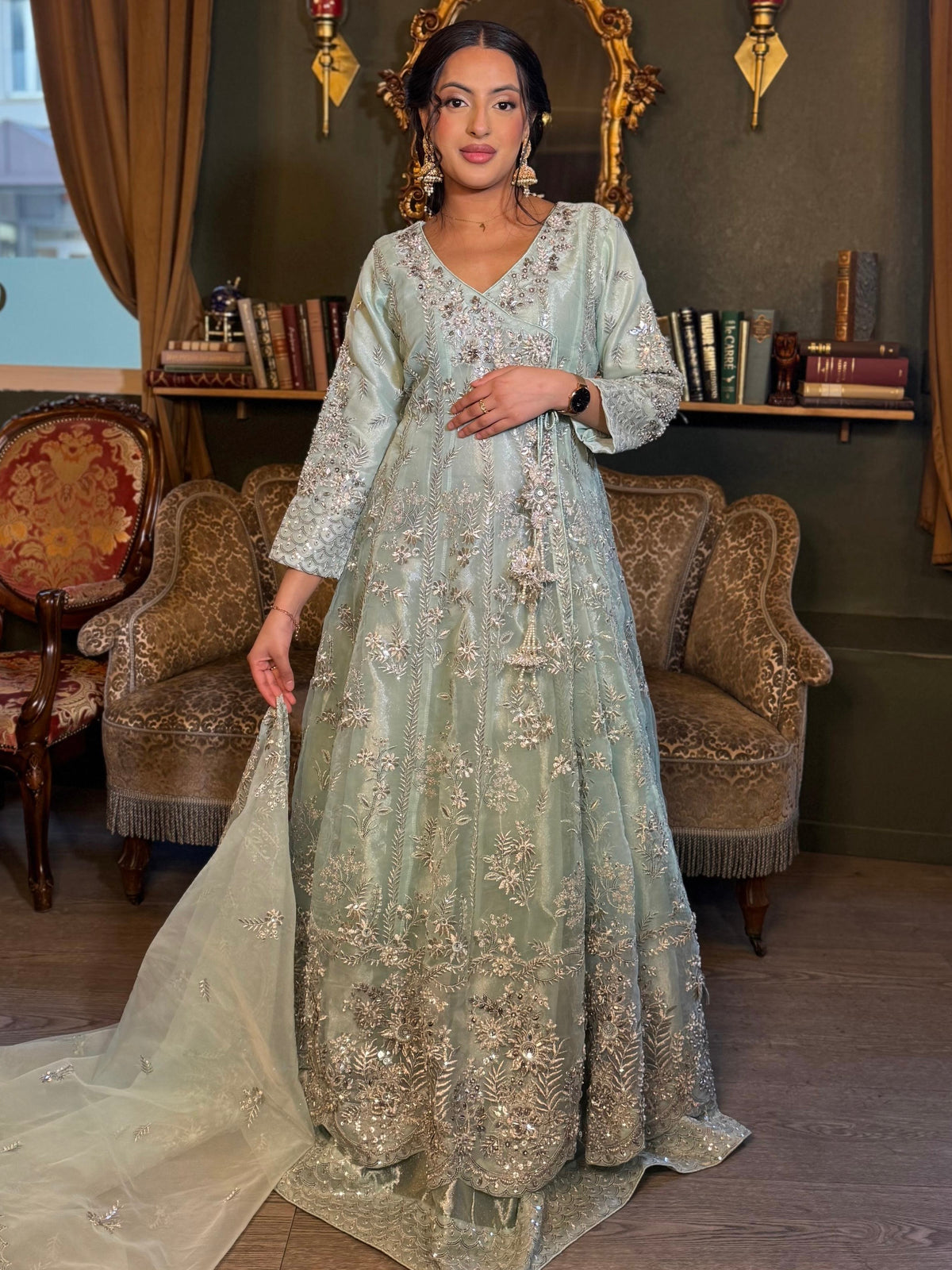 Sage Blossom Maxi Dress