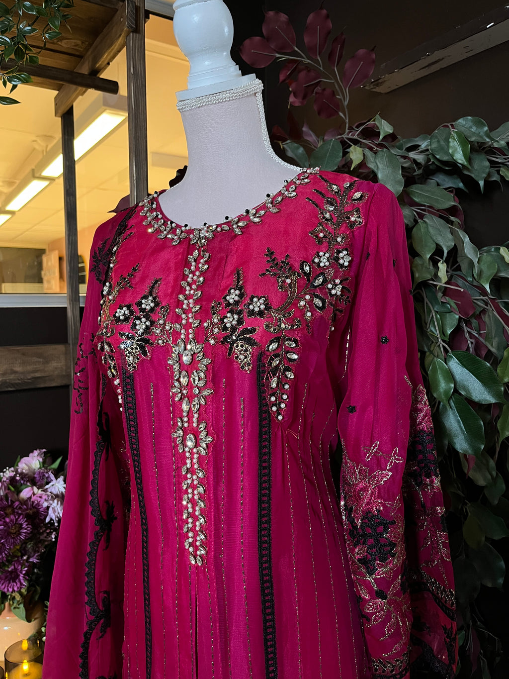 Rose Noir Embroidered Suit