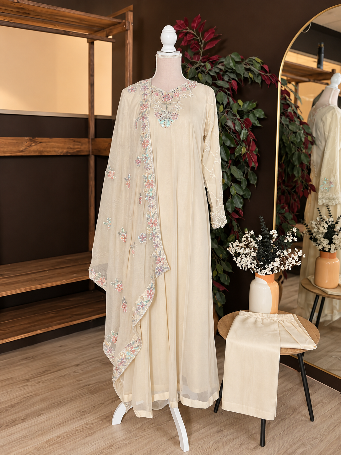 Cream Blossom Chiffon