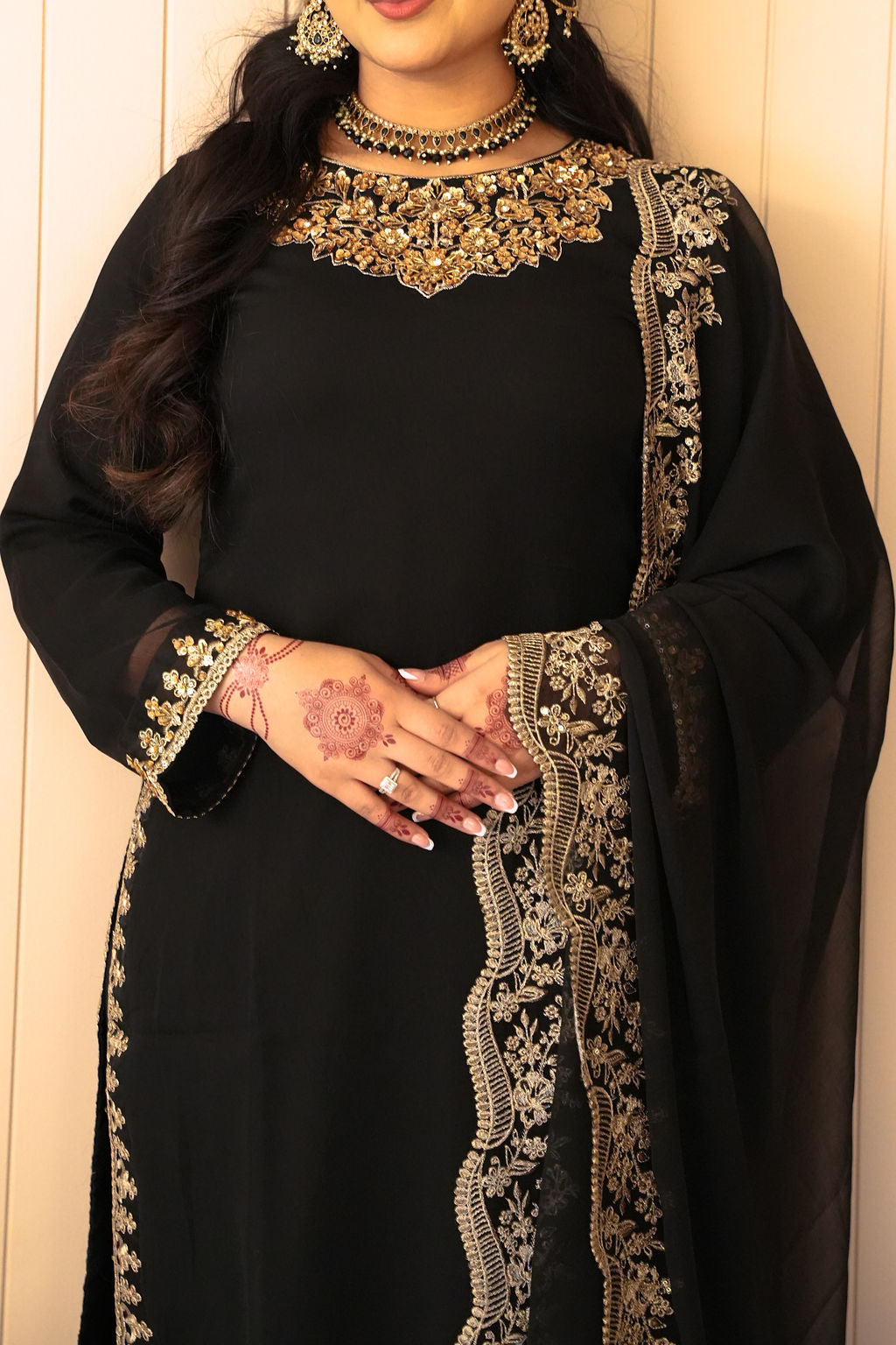 Golden Mirage embroidered chiffon