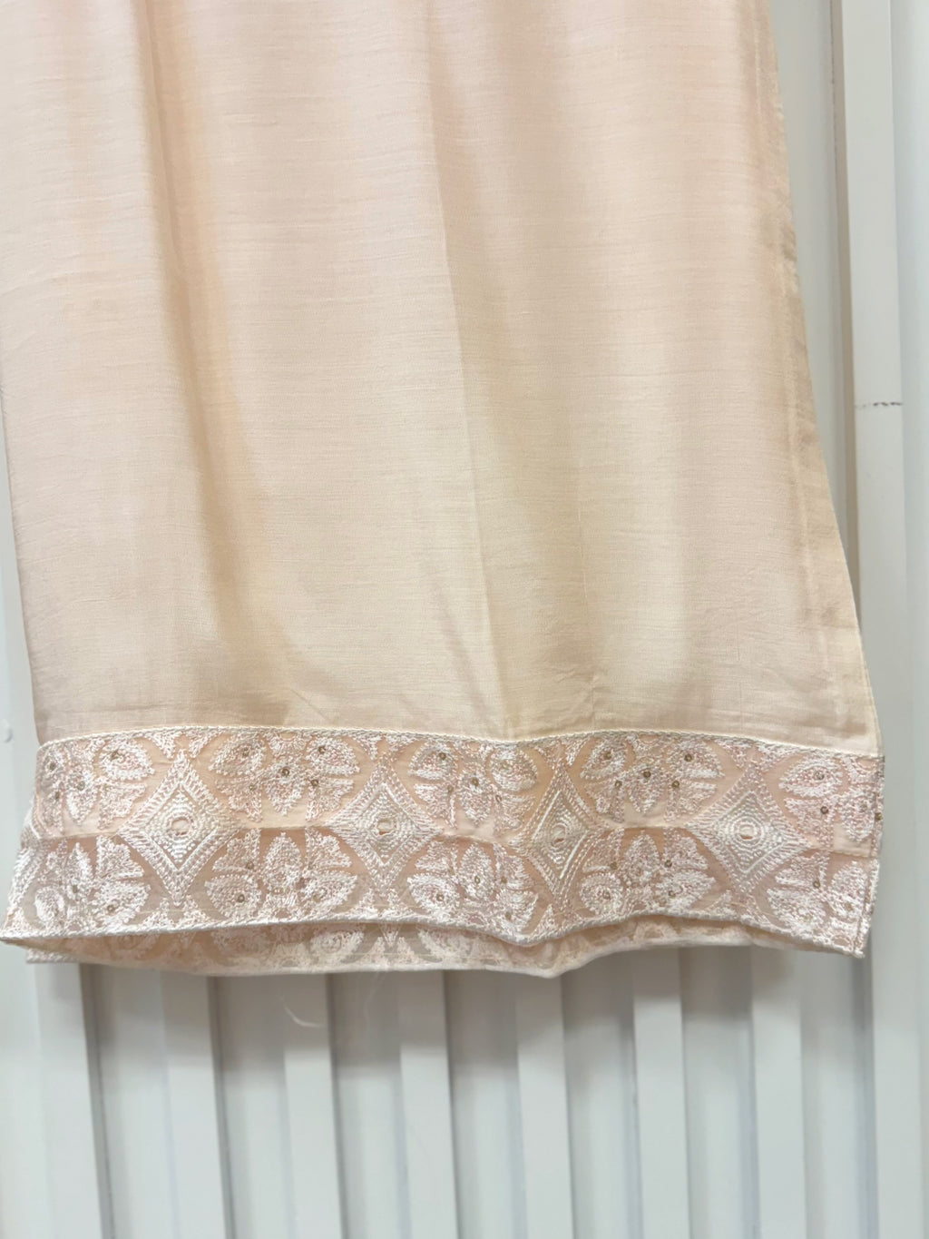Peach Lumière – Embroidered Chiffon Ensemble