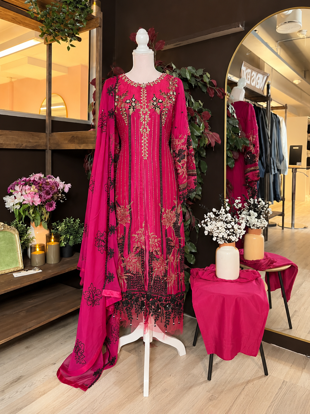 Rose Noir Embroidered Suit