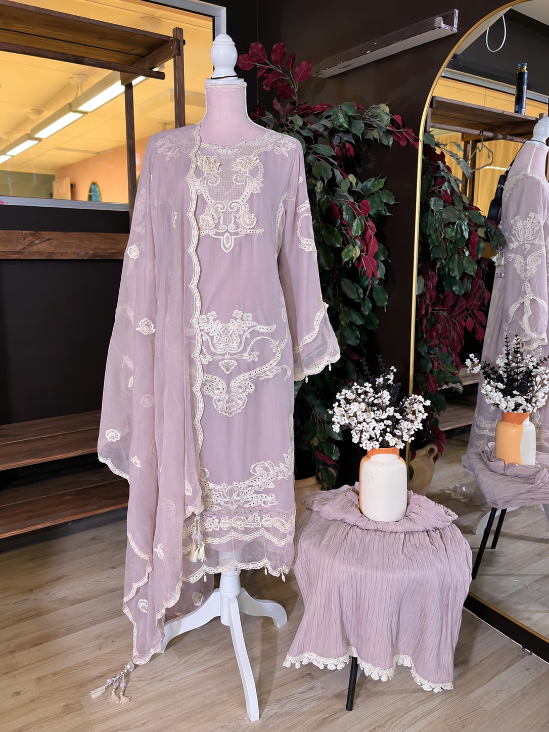 Lavender Lace Chiffon