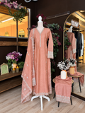 Sunset Peach Raw Silk Suit