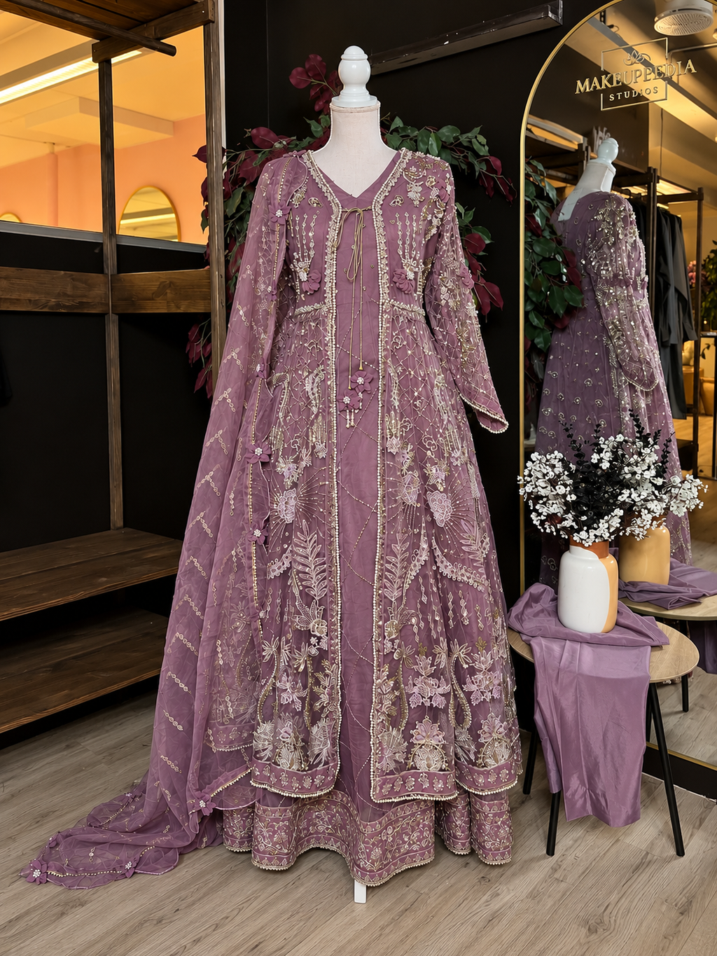 Mauve Blossom Maxi Dress