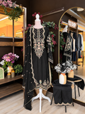 Meherbaan Noir Silk Suit