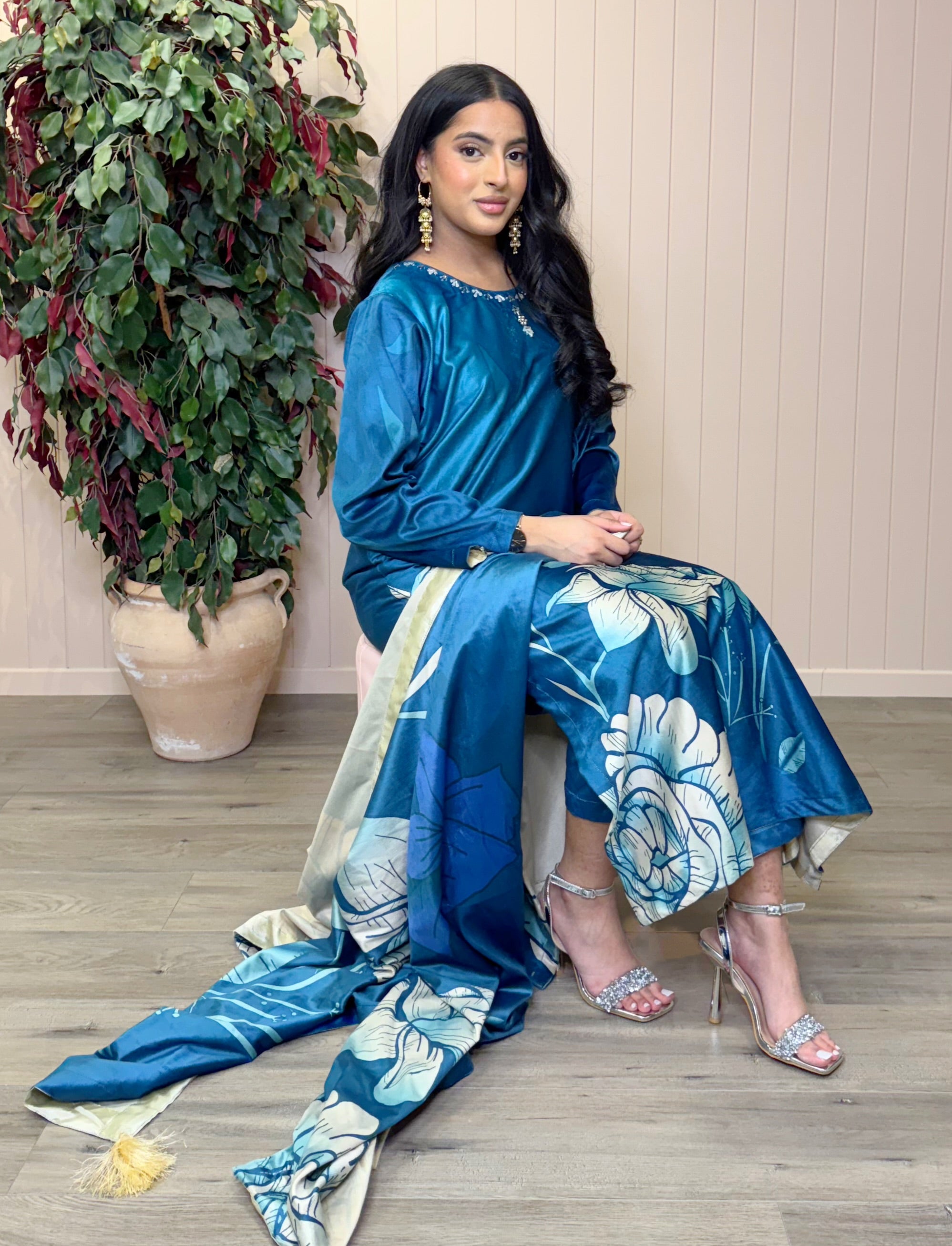 Velora Bloom Printed Velvet