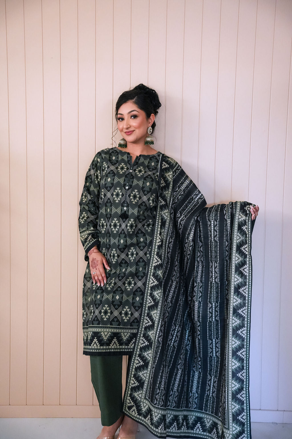 Casual wear Khaddar - Emerald Green