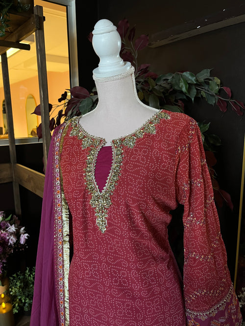 Berry Gharara Suit