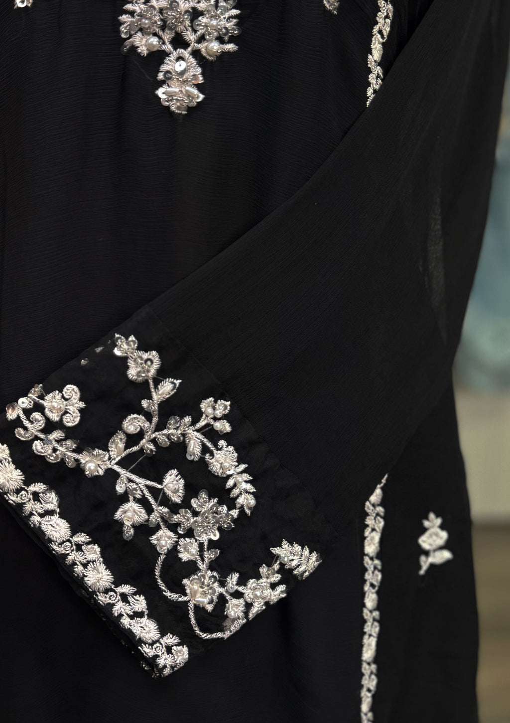 Midnight Noor Chiffon Embroidered Suit