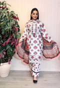 Ivory Gulzar – Printed Silk Suit