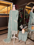 Floral Grace Sage Green Chiffon Suit