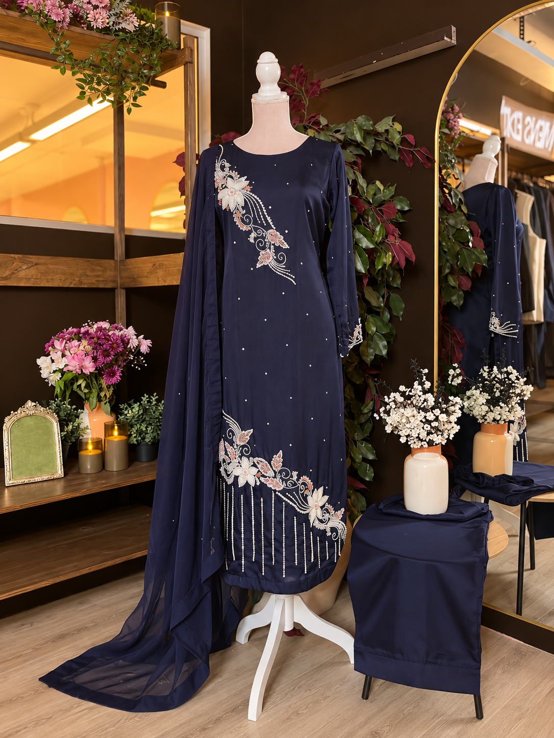 Celestial Garden Silk Suit