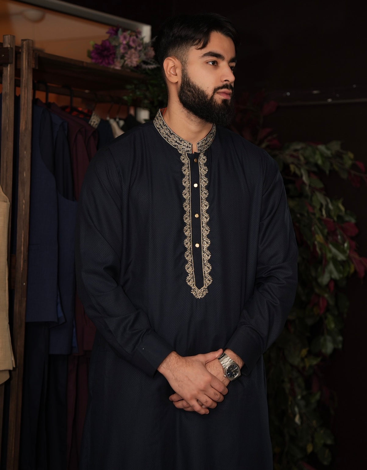 Midnight Royale – Embroidered Jacquard Shalwar Kameez