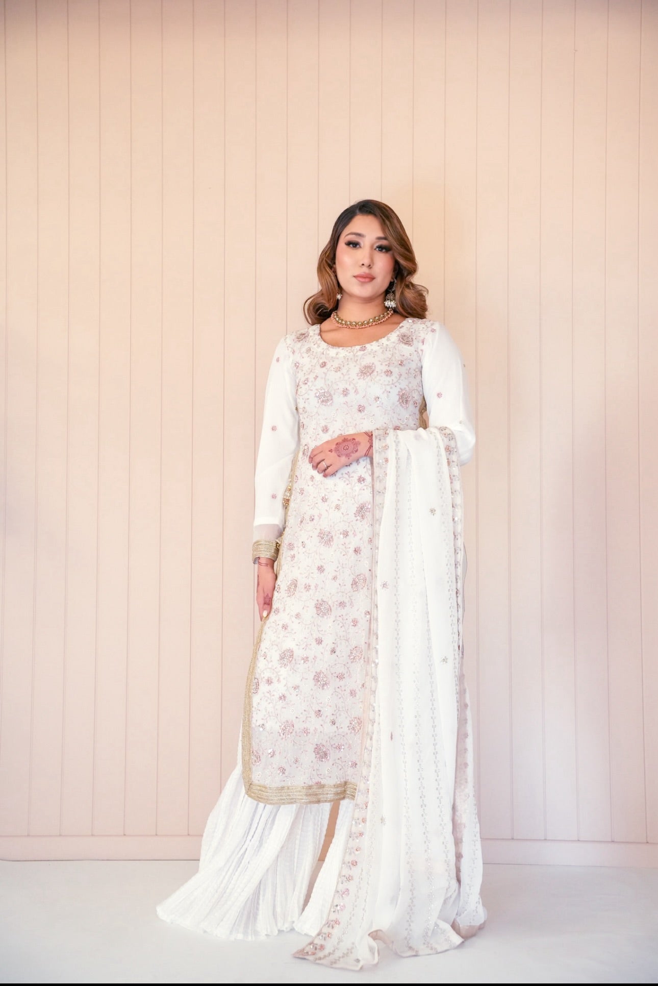 Pearl Radiance embroidered chiffon